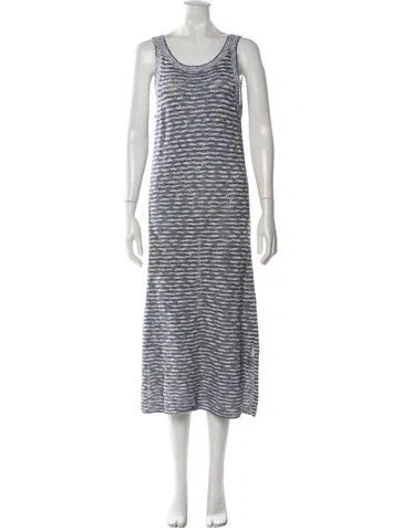 Pre-owned Amina Rubinacci Striped Midi Length Dress In Multi