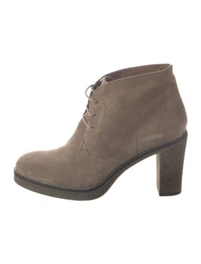 Pre-owned Amina Rubinacci Suede Lace-up Boots In Multi