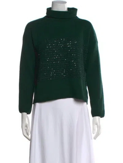 Pre-owned Amina Rubinacci Turtleneck Sweater In Green