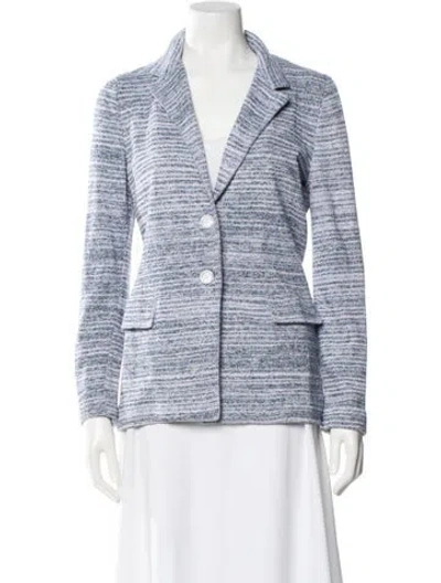 Pre-owned Amina Rubinacci Tweed Pattern Blazer In Blue