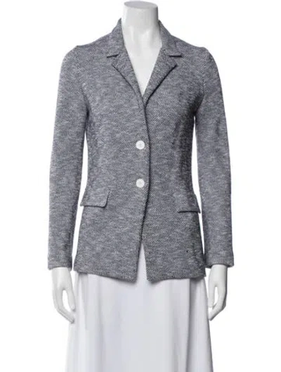 Pre-owned Amina Rubinacci Tweed Pattern Blazer In Gray