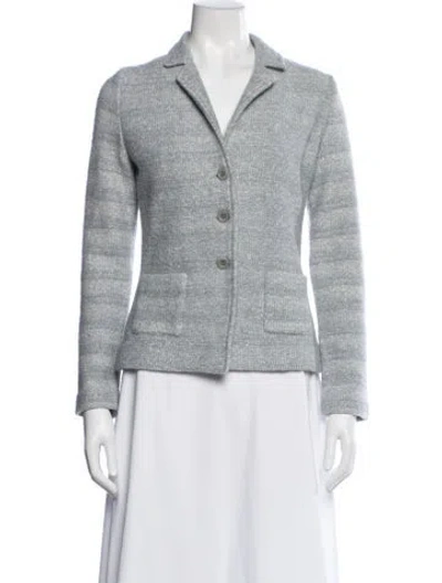 Pre-owned Amina Rubinacci Tweed Pattern Blazer In Gray
