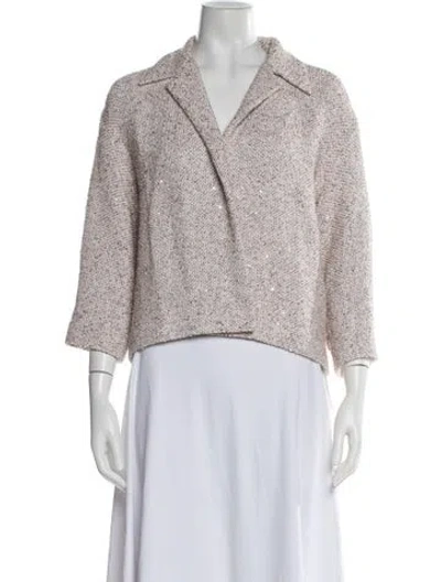 Pre-owned Amina Rubinacci Tweed Pattern Blazer In Multi