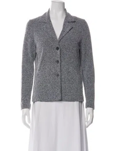 Pre-owned Amina Rubinacci Tweed Pattern Blazer In White