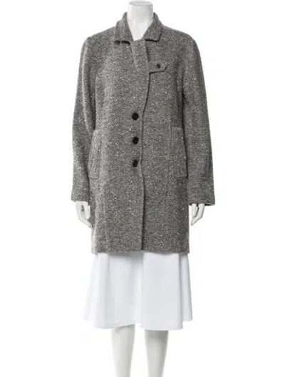 Pre-owned Amina Rubinacci Tweed Pattern Coat In Gray