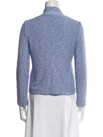 Pre-owned Amina Rubinacci Tweed Pattern Evening Jacket In Blue