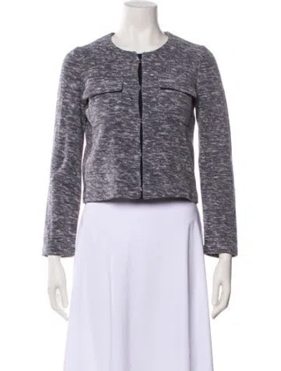 Pre-owned Amina Rubinacci Tweed Pattern Evening Jacket In Gray