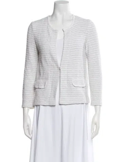 Pre-owned Amina Rubinacci Tweed Pattern Jacket In Blue