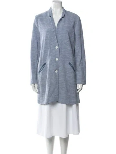 Pre-owned Amina Rubinacci Tweed Pattern Jacket In Blue