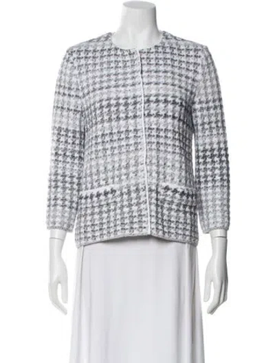 Pre-owned Amina Rubinacci Tweed Pattern Jacket In Gray