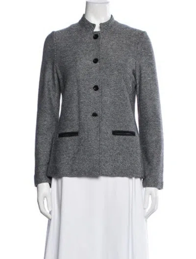 Pre-owned Amina Rubinacci Tweed Pattern Jacket In Gray