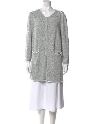 Pre-owned Amina Rubinacci Tweed Pattern Open Front Sweater In Multi
