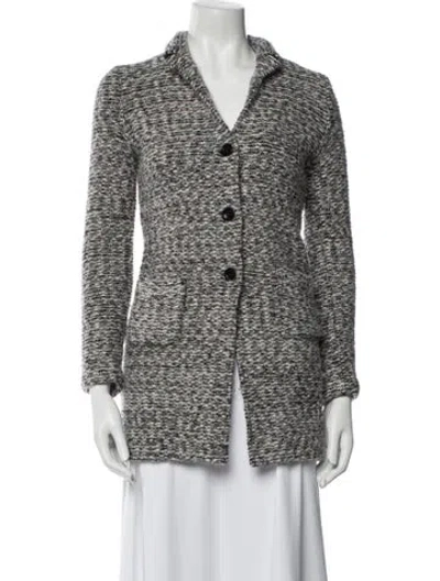 Pre-owned Amina Rubinacci Tweed Printed Sweater In White