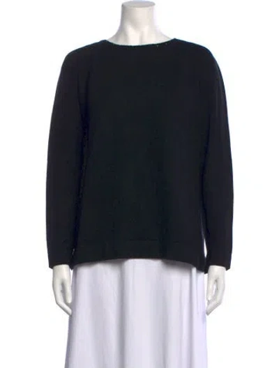 Pre-owned Amina Rubinacci Virgin Wool Crew Neck Sweater In Black