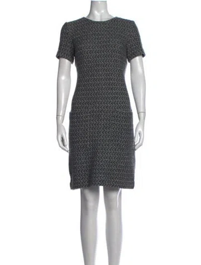 Pre-owned Amina Rubinacci Virgin Wool Knee-length Dress In Grey