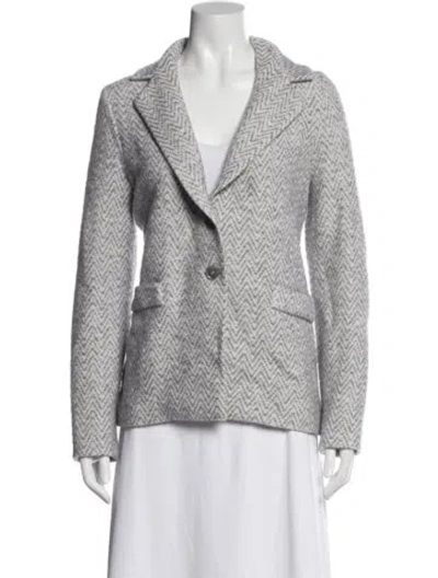 Pre-owned Amina Rubinacci Virgin Wool Tweed Pattern Blazer In Multi