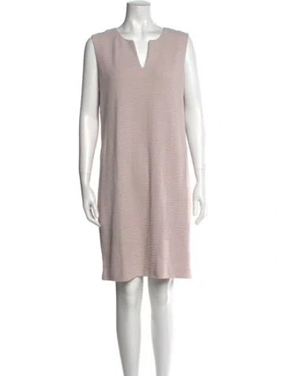 Pre-owned Amina Rubinacci V-neck Knee-length Dress In Neutral