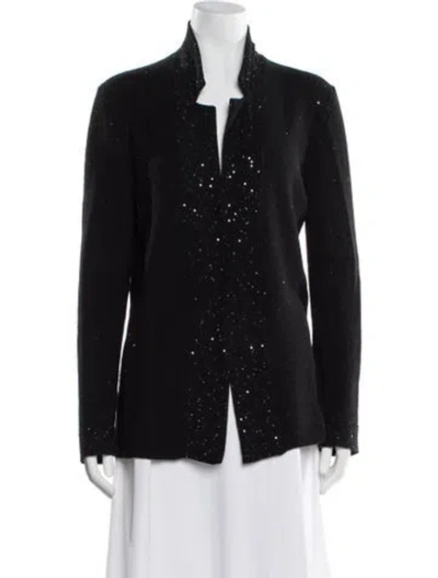 Pre-owned Amina Rubinacci V-neck Sweater In Black