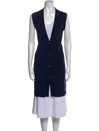 Pre-owned Amina Rubinacci V-neck Sweater In Blue