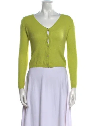 Pre-owned Amina Rubinacci V-neck Sweater In Green