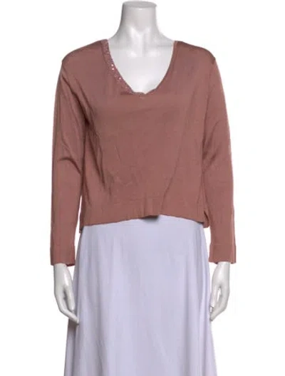 Pre-owned Amina Rubinacci V-neck Sweater In Pink
