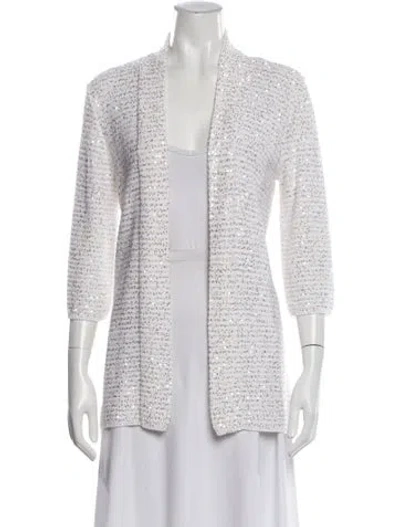 Pre-owned Amina Rubinacci V-neck Sweater In White