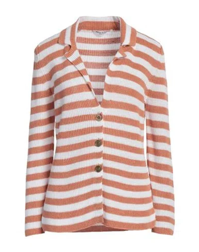 Amina Rubinacci Woman Cardigan Rust Size 10 Wool, Cotton In Red