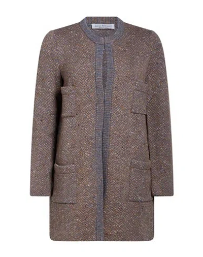 Amina Rubinacci Woman Cardigan Slate Blue Size 6 Wool, Cashmere, Polyamide