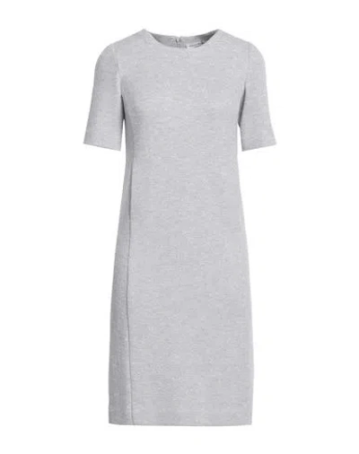 Amina Rubinacci Woman Mini Dress Light Grey Size 6 Wool, Viscose, Polyamide, Virgin Wool