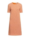 Amina Rubinacci Woman Mini Dress Rust Size 6 Wool, Viscose, Polyamide, Virgin Wool In Red