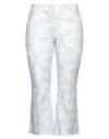 Amina Rubinacci Woman Pants Sky Blue Size 10 Cotton