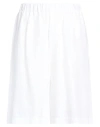 Amina Rubinacci Woman Shorts & Bermuda Shorts White Size 10 Linen In White
