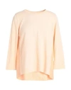 AMINA RUBINACCI AMINA RUBINACCI WOMAN SWEATER APRICOT SIZE 10 COTTON, LINEN