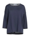 Amina Rubinacci Woman Sweater Blue Size 12 Cotton, Viscose