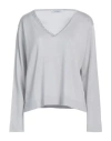 Amina Rubinacci Woman Sweater Grey Size 12 Cotton, Viscose