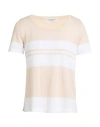 Amina Rubinacci Woman Sweater Sand Size 6 Linen, Cotton In Beige