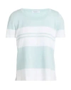 Amina Rubinacci Woman Sweater Sky Blue Size 8 Linen, Cotton