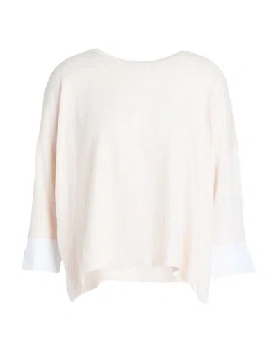 Amina Rubinacci Woman T-shirt Blush Size 4 Linen, Lycra In Pink