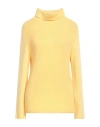 Amina Rubinacci Woman Turtleneck Yellow Size 10 Wool In Orange