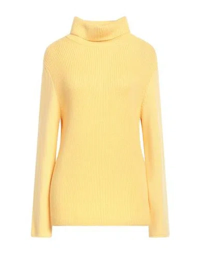 Amina Rubinacci Woman Turtleneck Yellow Size 10 Wool In Orange