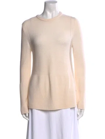 Pre-owned Amina Rubinacci Wool Crew Neck Sweater In Neutral
