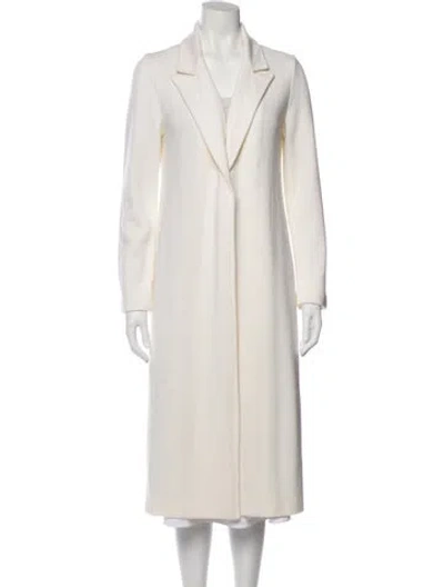 Pre-owned Amina Rubinacci Wool Faux Fur Coat In Neutral