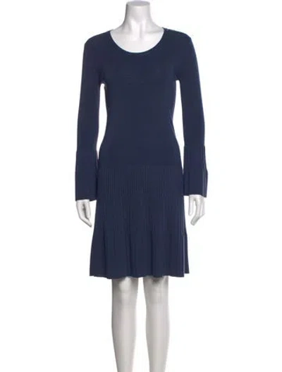 Pre-owned Amina Rubinacci Wool Mini Dress In Blue