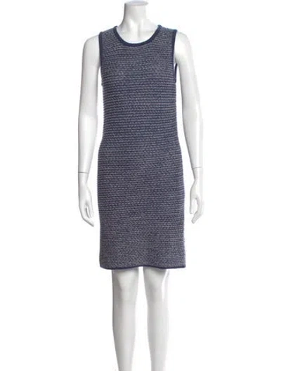 Pre-owned Amina Rubinacci Wool Mini Dress In Blue