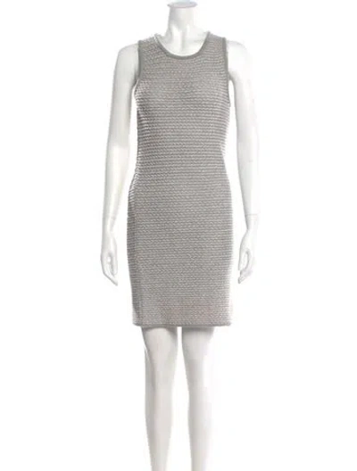 Pre-owned Amina Rubinacci Wool Mini Dress In White