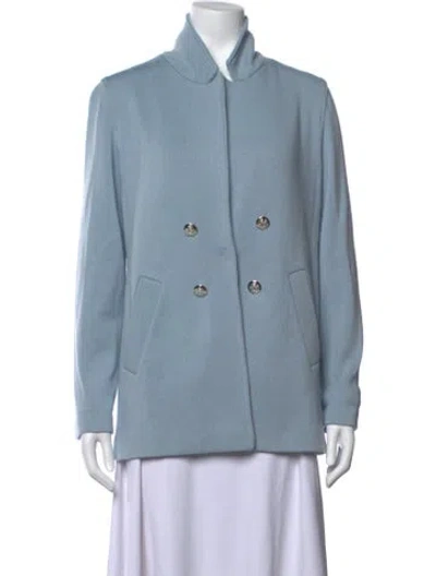 Pre-owned Amina Rubinacci Wool Mock Neck Sweater In Blue