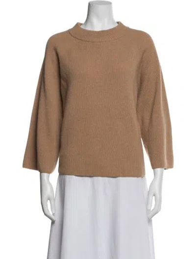 Pre-owned Amina Rubinacci Wool Mock Neck Sweater In Brown
