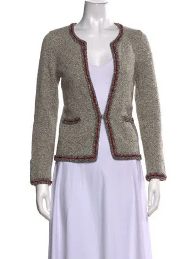 Pre-owned Amina Rubinacci Wool Open Front Sweater In Multicolor