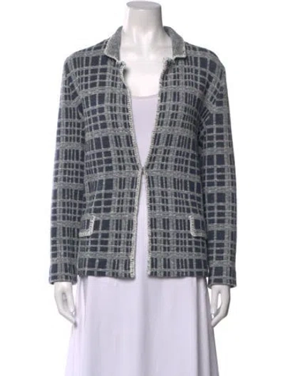 Pre-owned Amina Rubinacci Wool Plaid Print Sweater In Neutrals