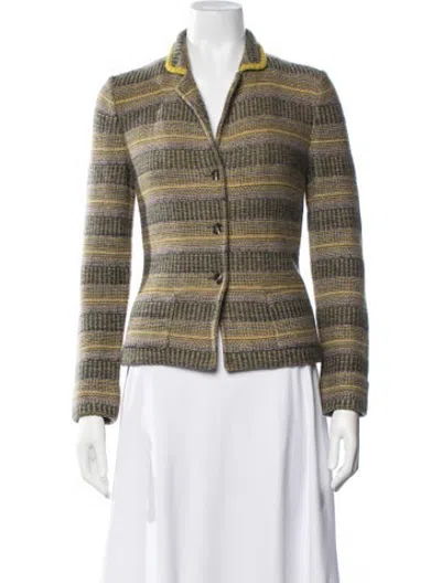Pre-owned Amina Rubinacci Wool Striped Blazer In Multicolor
